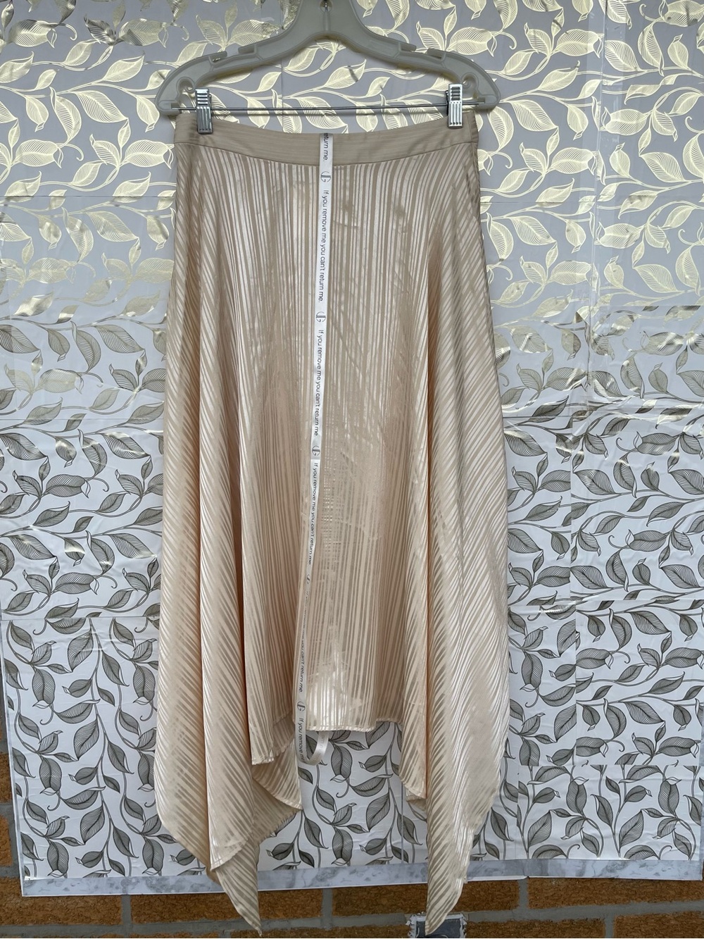 NWT Vita Grace Satin Peplum Top & Asymmetric Skirt Set S/M Champagne Luxury - Picture 6 of 13